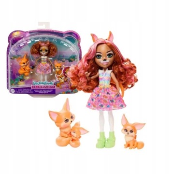 ENCHANTIMALS GLAM PARTY zestaw RODZINA LISKÓW FILIGREE FOX lalka HNT60