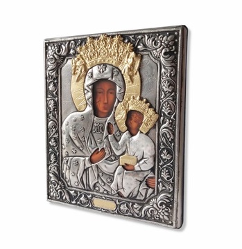 IKONA MATKA BOSKA CZĘSTOCHOWSKA Metaloplastyka PRODUKT POLSKI 18 x 22,5 cm