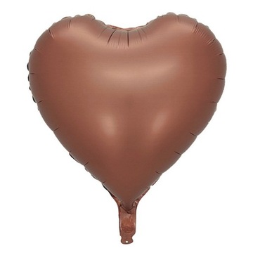BALON foliowy brązowy SERCE matowe brązowe 45 cm