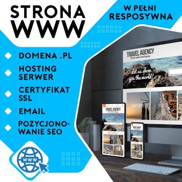 STRONA INTERNETOWA WWW + POZYCJONOWANIE, DOMENA PL