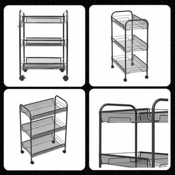 КУХОННАЯ ПОЛКА КУХОННЫЙ ШКАФ-ОРГАНАЙЗЕР ПОЛКА НА ТЕЛЕЖКЕ С 3 КОРЗИНАМИ ДЛЯ СТУДЕНТОВ