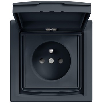 Gniazdo 2P+PE IP44 z Przesłonami Pojedyncze z Klapką SCHNEIDER ASFORA