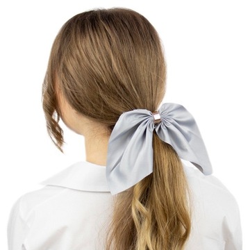 GUMKA do włosów frotka SCRUNCHIES KOKARDA szara
