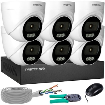 Monitorování 6 kamer Ip 4MPX 2K Poe Kopulový vnitřní mikrofon bez hdd