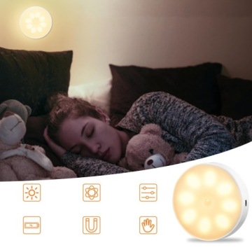 USB НАСТЕННЫЙ СВЕТИЛЬНИК НОЧНИК ОСВЕЩЕНИЕ ШКАФА 8LED С ДАТЧИКОМ ДВИЖЕНИЯ 6ШТ.
