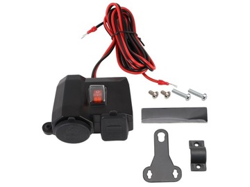 GNIAZDO ZAPALNICZKI NA MOTOCYKL QUAD SKUTER WOLTOMIERZ ŁADOWARKA 2X USB