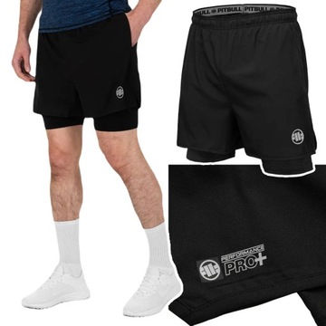 Krótkie spodenki męskie treningowe Pit Bull New Logo Czarne r. xxxl