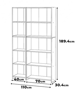 Regał Na Książki Sonoma 110 CM 10 Półka Słupek Stojący Szafka Zabawki Loft