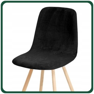 НАБОР ИЗ 4 ШТ. ЧЕХЛЫ НА СКАНДИНАВСКИЙ СТУЛ, ЧЕРНЫЙ ВЕЛОР