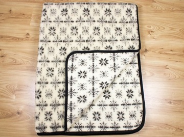 Koc wełniany z wełny owczej 200x220cm GWIAZDKA