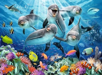 Puzzle Ravensburger Premium Puzzle 500 elementów Delfiny 147106