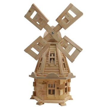 Wiatrak ogrodowy drewniany 85 cm bezbarwny PL