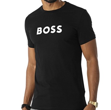 -25% BOSS T-SHIRT MĘSKI BEACHWEAR REGULAR CZARNY L