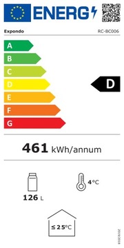 Барный холодильник для напитков, стекло, LED, 2-10 С, 138 л, черный