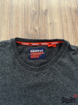 SUPERDRY koszulka męska t-shirt r. S grafit melanż