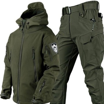 Komplet męski Polarowa kurtka taktyczna Softshell