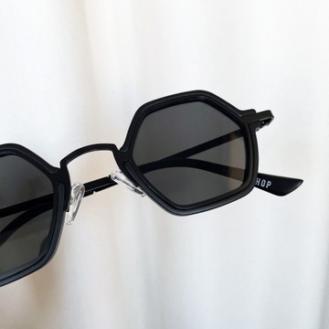 Okulary Lenonki Małe Geometryczne Grunge UV400