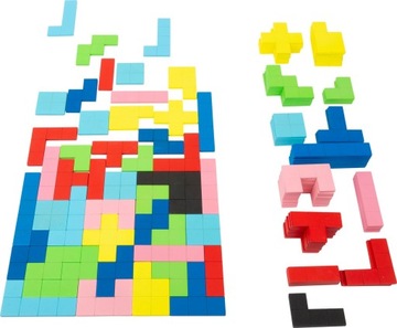 TETRIS układanka logiczna PUZZLE drewno 114 części