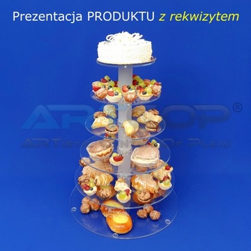 Duża Patera kaskadowa na babeczki ciastka muffiny z plexi 5mm Stelaż EVENT