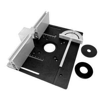 ch-Woodworking Benches Router Flip Plate Trimming Engraving Black and