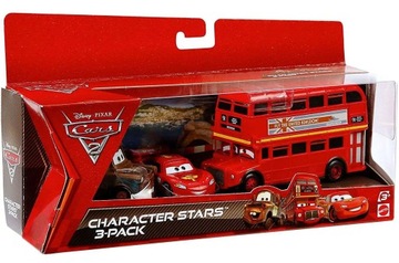 MATTEL CARS AUTA 3-PAK DOUBLE DECKER BUS ZŁOMEK ZYGZAK McQUEEN 1:55 NOWY !!