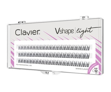 РЕСНИЦЫ CLAVIER VSHAPE СВЕТЛЫЕ 12MM