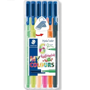 PISAKI FLAMASTRY STAEDTLER 6 KOL TRIPLUS 1,0 WATER