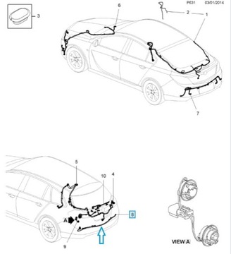 Oryginalna wiązka zderzaka tył Opel Insignia A kombi (OE 23165597)