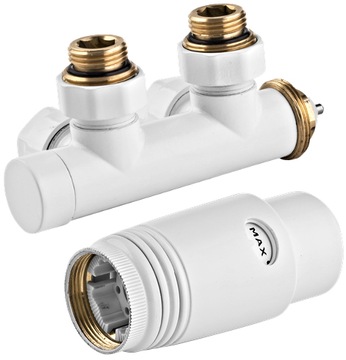 ZESTAW TERMOSTATYCZNY PODŁĄCZENIA GRZEJNIKA ZESPOLONY ROZSTAW 50MM KOMPLET