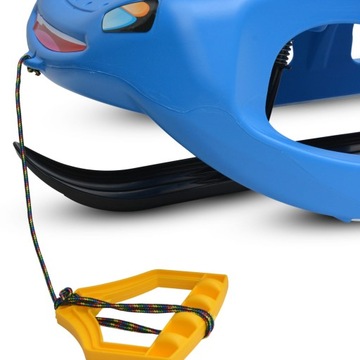 Санки с рулем и лыжами, синяя детская машина ZZC