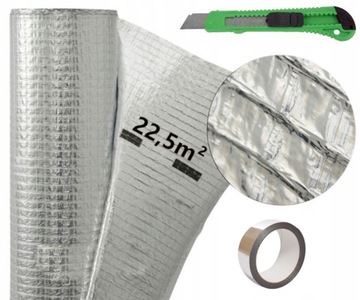 FOLIA DACHOWA PAROIZOLACYJNA ALUMINIOWA SECCO ALU 110g - 22,5m² + TAŚMA ALU