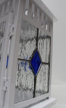 Витражный фонарь Синий акцентный фонарь для сада и дома