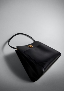 MANGO Torba torebka shopper czarna torba z kieszenią super klasyczna