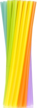 Цветные пластиковые многоразовые трубочки JUMBO, 250 шт.