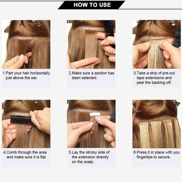 120 сменных лент для наращивания волос Tape In Hair Extensions, вкл.