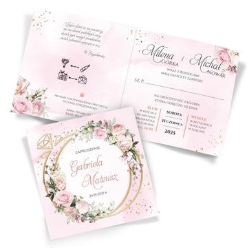 Zaproszenia Ślubne Boho Rustykalne Obrączki