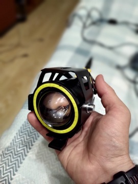 Мотоциклетные галогенные лампы U7 со светодиодной подсветкой 12 В, кольцевая лампа