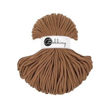 Sznurek makrama BOBBINY 5mm / pleciony / Karmel