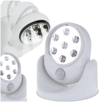 LAMPKA LED Z CZUJNIKIEM RUCHU NA BATERIE BEZPRZEWODOWA 360 4 X AA