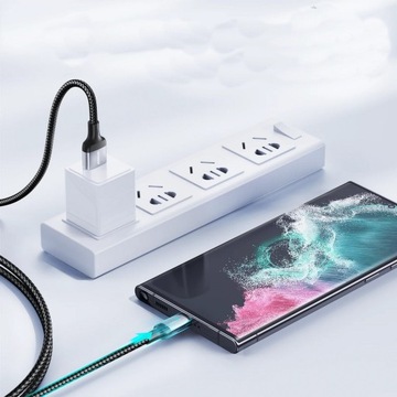Кабель USB type-C type-C 3A 3m QC 3.0 LED БЫСТРАЯ ЗАРЯДКА Быстрая зарядка
