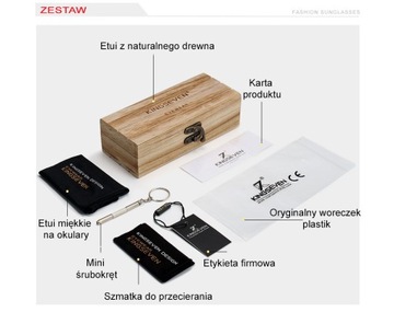 Okulary Przeciwsłoneczne Polaryzacyjne KINGSEVEN Filtr UV400 DREWNIANE 2024