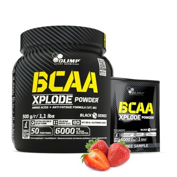 OLIMP BCAA XPLODE 500g truskawka AMINOKWASY MOCNE