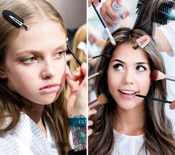 Набор из 4 заколок для макияжа для волос, черные зажимы без давления.