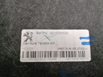 PEUGEOT 2008 II POLIČKA ZADNÍ KUFRU ORIGINÁLNÍ 2019-