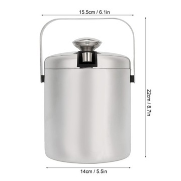 Ведро для льда Konighoffer Lugo 1,3л серебро