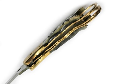 Алмазный карманный нож дамаск дамаск 243