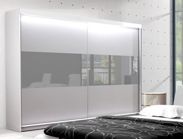 STYLOWA SZAFA LUXURY 160X245 POŁYSK + DRĄŻEK