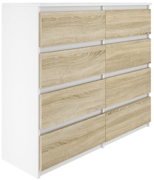 KOMODA 120CM BIAŁA NOWOCZESNA GARDEROBA FRONT SONOMA 8S