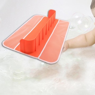 Osłona przeciwbryzgowa do wanny Półka do wanny z przyssawkami Wanna Pomarańczowa 60x40x10cm