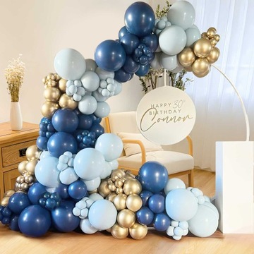 Girlanda Balonowa NIEBIESKO GRANATOWO ZŁOTA dekoracja urodziny balony J